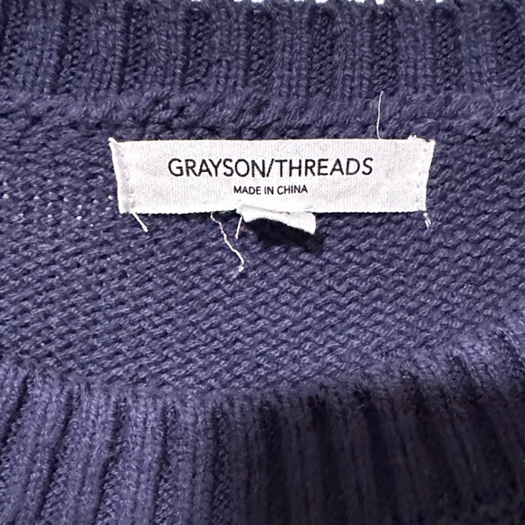 Grayson Threads Navy Sweater with Patriotic Bear M - Picture 3 of 4
